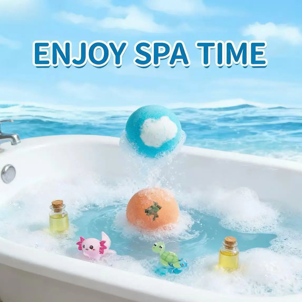 12 Pack Kid Bath Bombs with Surprise Toy, Natural Bubble Spa Gift Set