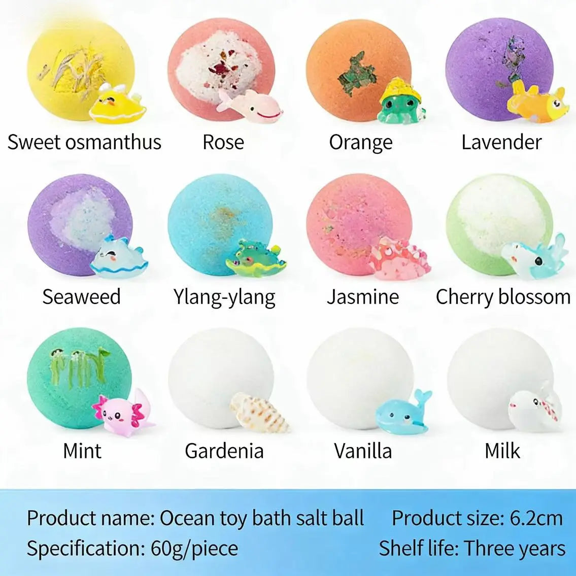 12 Pack Kid Bath Bombs with Surprise Toy, Natural Bubble Spa Gift Set
