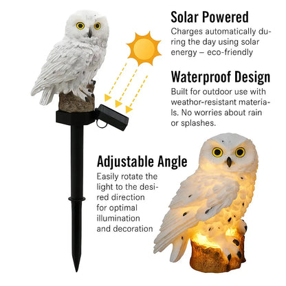 🔥Hot Sale🔥Garden Solar Lights Outdoor Decorative Resin Owl Solar LED Lights with Stake for Garden Lawn Pathway Yard Decortions