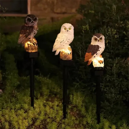 🔥Hot Sale🔥Garden Solar Lights Outdoor Decorative Resin Owl Solar LED Lights with Stake for Garden Lawn Pathway Yard Decortions