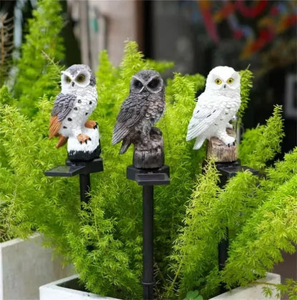🔥Hot Sale🔥Garden Solar Lights Outdoor Decorative Resin Owl Solar LED Lights with Stake for Garden Lawn Pathway Yard Decortions