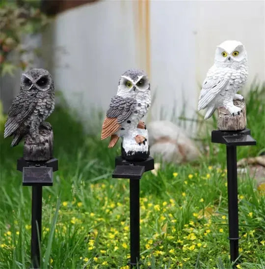 🔥Hot Sale🔥Garden Solar Lights Outdoor Decorative Resin Owl Solar LED Lights with Stake for Garden Lawn Pathway Yard Decortions