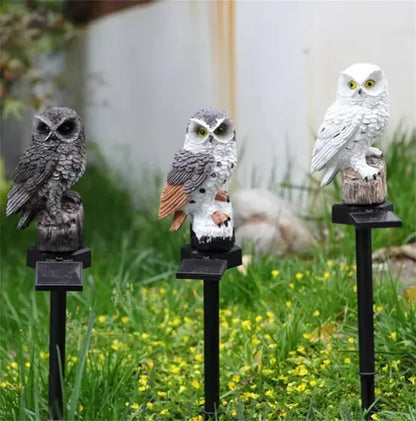 🔥Hot Sale🔥Garden Solar Lights Outdoor Decorative Resin Owl Solar LED Lights with Stake for Garden Lawn Pathway Yard Decortions
