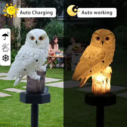 🔥Hot Sale🔥Garden Solar Lights Outdoor Decorative Resin Owl Solar LED Lights with Stake for Garden Lawn Pathway Yard Decortions