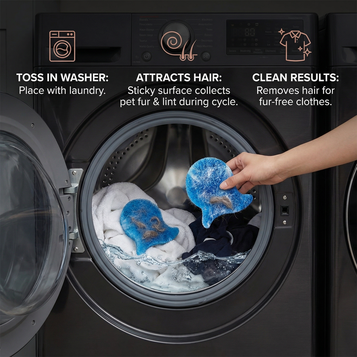 🐾Washing Machine Pet Hair Remover – Sticky Lint Catcher for Dog & Cat